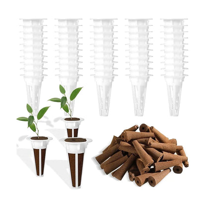 Fully-Loaded 25/121pcs Hydroponic Gardening Kit with Grow Baskets, See-through Insulation Lids, Sponges, and Labels