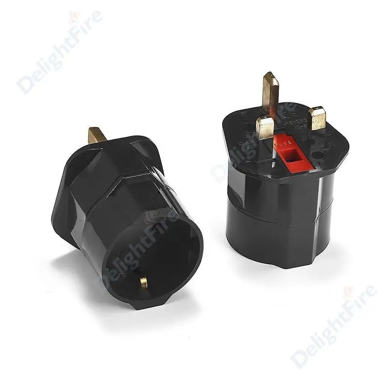 European EU To UK Plug Adapter Standard Euro 250V EU Plug To UK Electrical Socket Power Adapter Electrical Socket Outlet