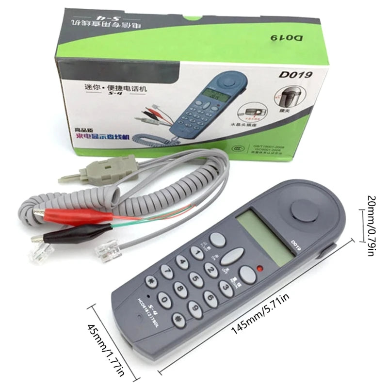 Corded Phone Test Telephone, D019 Landline Telephone with Caller Display Phones with Big Button for Home, Offices