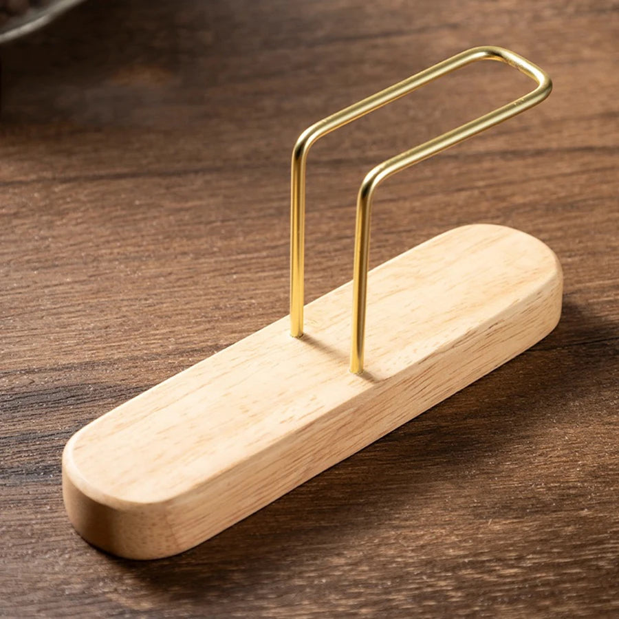 Coffee Filter Holder, Stand Coffee Paper Storage, Coffee Filter Container For V60 Paper Coffee Filters, Walnut & Brass