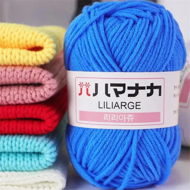 Multi-purpose 25g/ball Milk Cotton Yarn for DIY, Handmade Crafts, Amigurumi, Hats, and Bags