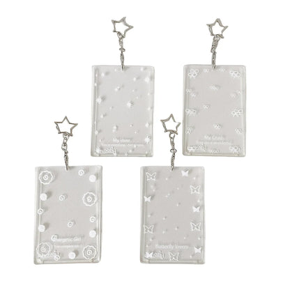 Transparent butterfly three inch hard card cover student meal card bus card pendant card package star card brick