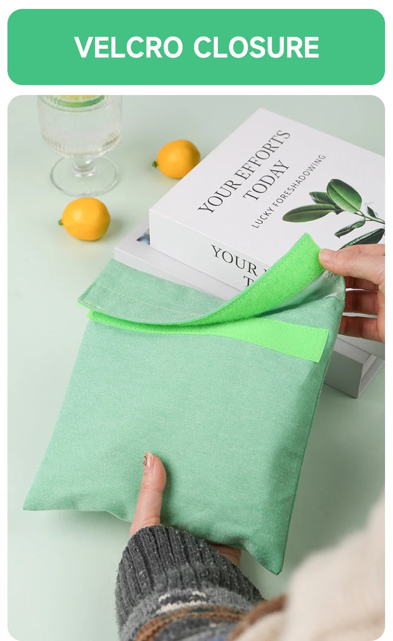 Reusable Sandwich Storage Bag TPU Lining Velcro Snack Bags for Kids Washable Waterproof Food-Safe Reusable Snacks Bags