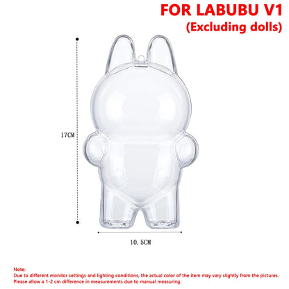 For LABUBU Protector Case Protection Cover V1 V2 Pendant Doll Storage Box Anti Dust Case For Labubu Clear Case Doll Accessories