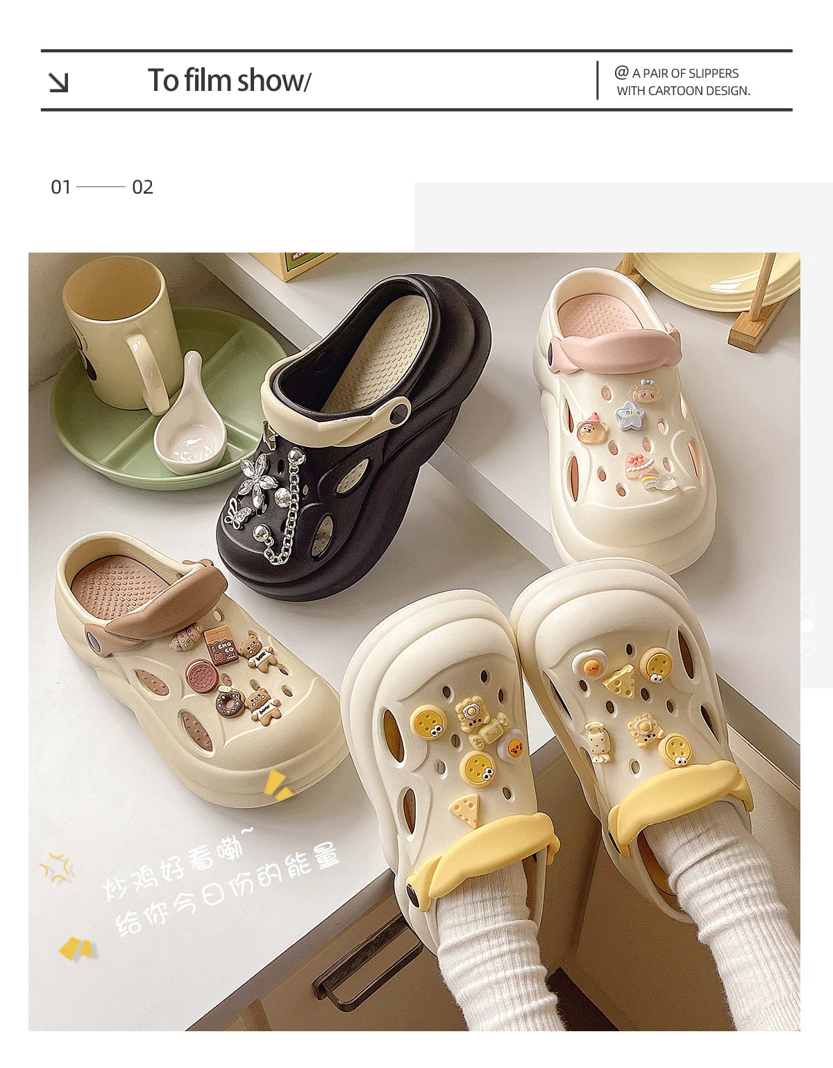 Women Thick Bottom Hole Shoes Summer Beach Platform Sandals Fashion Comfortable Indoor Outdoor Slippers