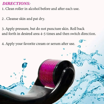 Micro Needle 540 Derma Roller Face Roller Titanium Hair Regrowth Beard Growth Microniddle Roller for Face Massager Skin Care