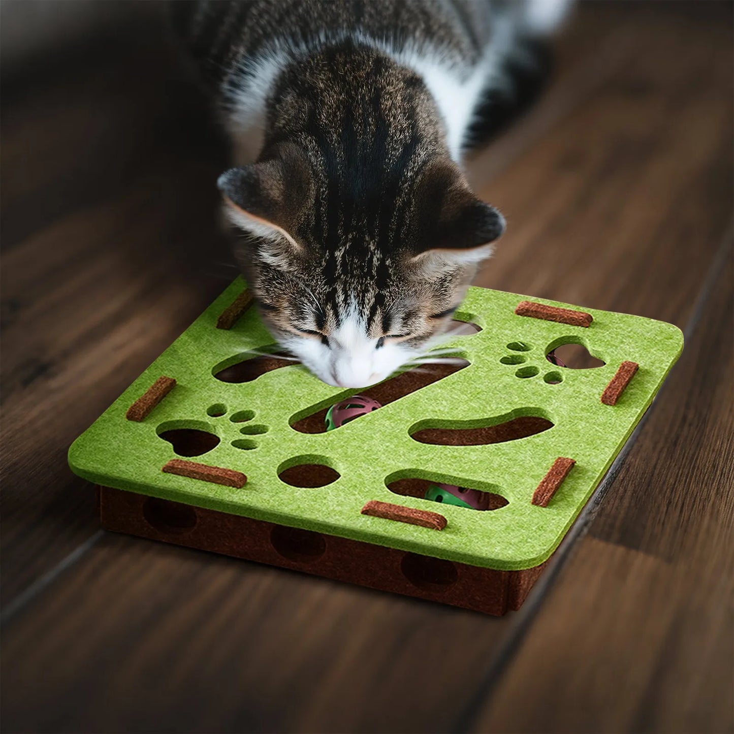 Interactive Educational Toys For Indoor Cat Tease Box Cat Puzzle Toy Felt Puzzle Box Sports Entertainment Hunting Cat Toys