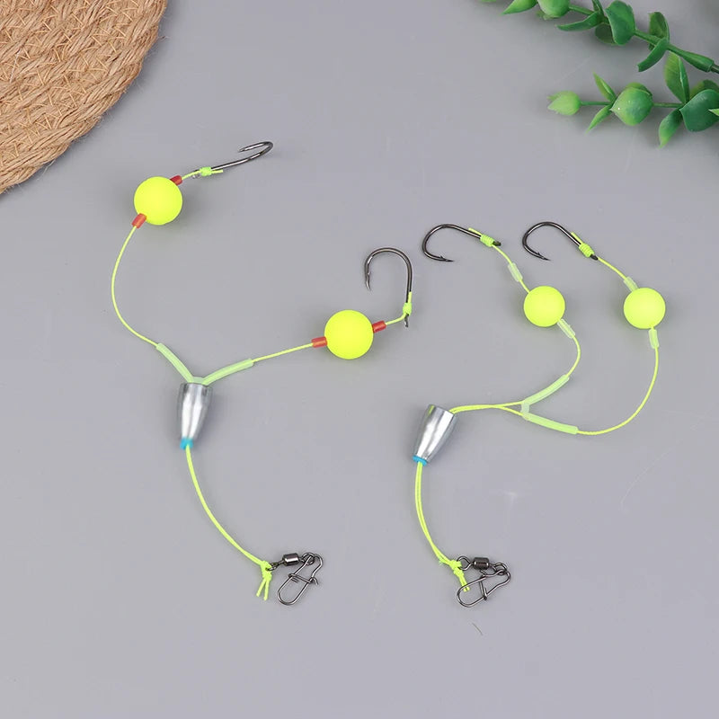 〔Far〕Double Hook Fishing Hair Rigs Hook Reverse Bottom Line Suspension Carp Fishing Hook Ready Made Anti Bottom Carp Rigs