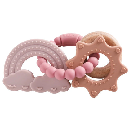 Baby Silicone Teethers Rattle Toys Newborn Chew Food Grade Teethers Training Bed Toy Baby Silicone Soothing Toy Accessories Gift