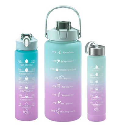 Water Bottle Motivational Drinking Bottle Sports Water Bottle with Time Marker Portable Reusable Plastic Cups Outdoor Travel Gym