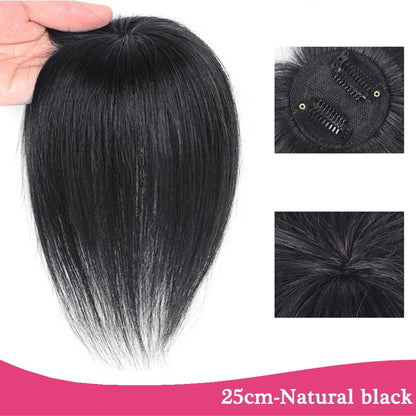 Replacement Piece Hair Covering White Hair Natural Invisible Seamless Hair Clip In Hair Bangs Hairpiece Synthetic Fake Bang Hair
