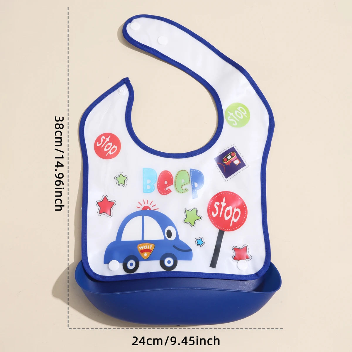 Baby food bib Baby waterproof bib three-dimensional detachable food food pocket Child child saliva pocket
