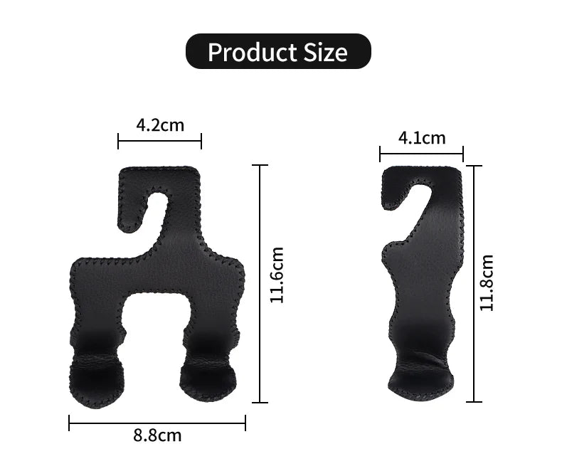Universal Leather And Metal Car Seat Back Hooks Vehicle Multifunctional High load-bearing storage hook Auto Interior Accessories