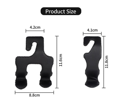 Universal Leather And Metal Car Seat Back Hooks Vehicle Multifunctional High load-bearing storage hook Auto Interior Accessories