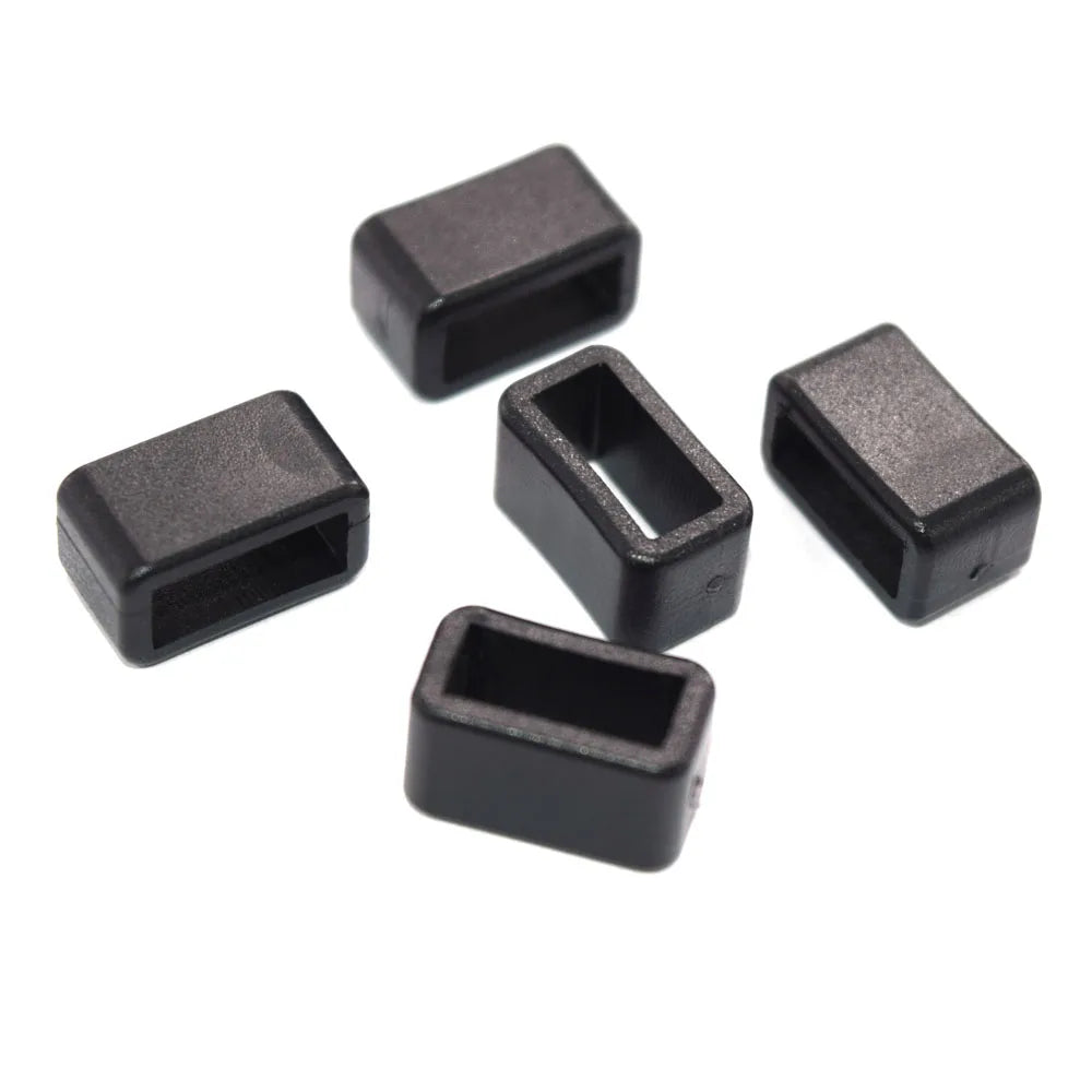 10pcs/pack Plastic Belt Loop Keeper Square Loop Leather Belt Buckle Harness Backpack Straps Black