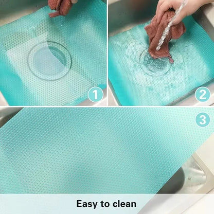 4PCS Refrigerator Pad Home Kitchen Placemat Drawer Shoe Cabinet Shelves Waterproof Dustproof Can Be Cut Fridge Pad