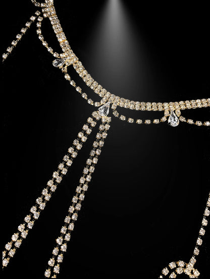 Light luxury dress accessories, tassel shoulder chain, fashionable and versatile body chain, niche high-end sense, temperament a