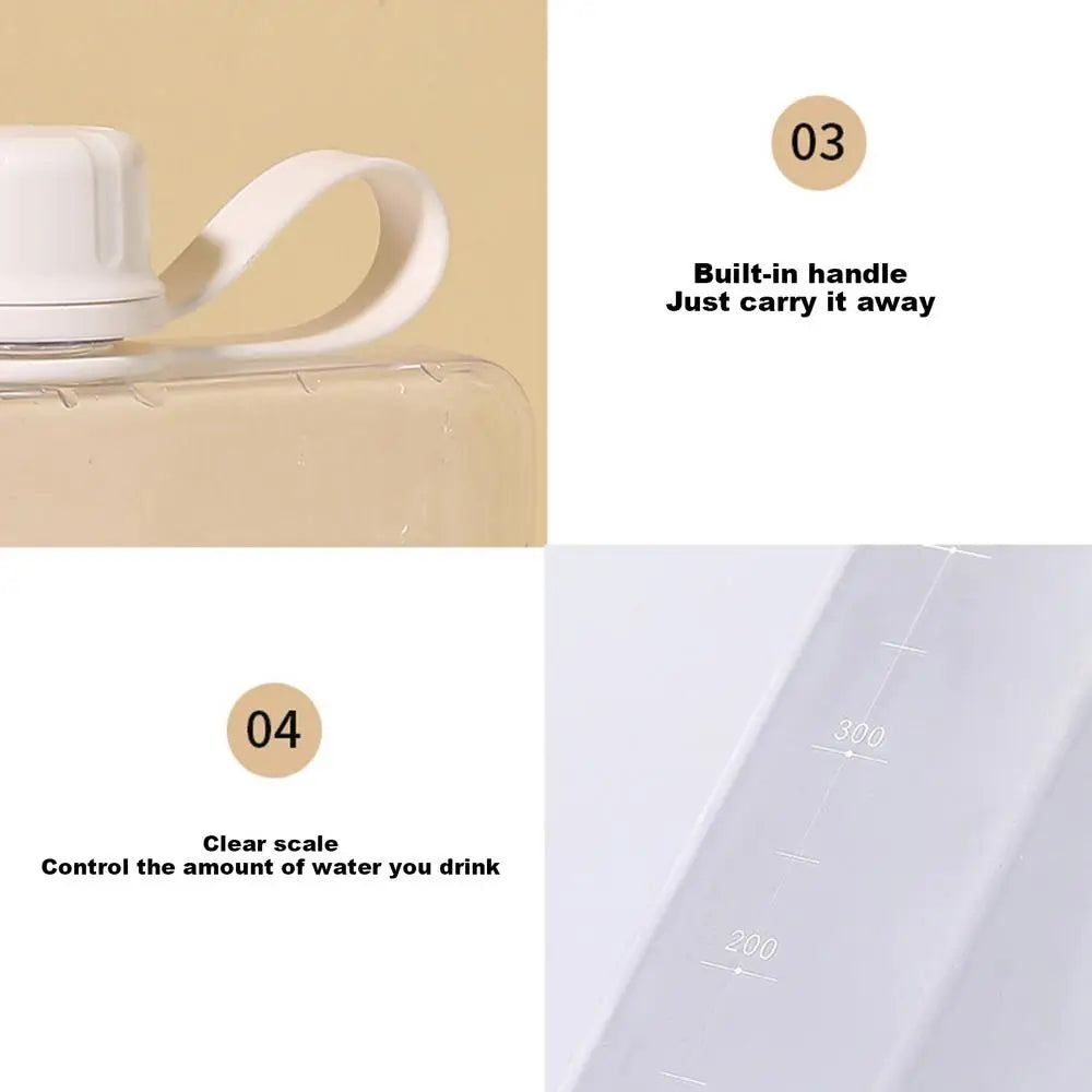 Pocket Water Bottle 500ml Flat Drink Cup Water Bottle Summer Water Flask Sports Water Bottle Summer Water Flask For Hiking ﻿