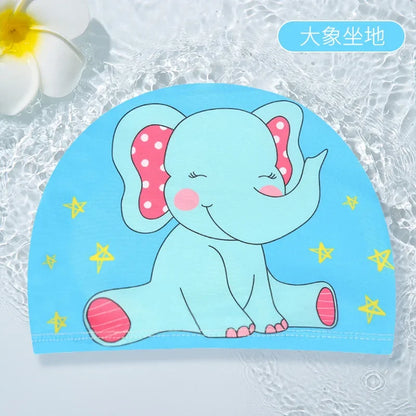 10pcs Children's Swimming Caps Elastic Fabrics Swimming Pools Water Sports Boys' and Girls' Swimming Caps Boys' Swimming Caps