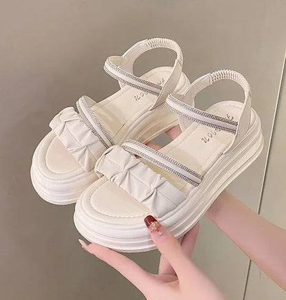 Outdoor Platform Sandals for Women New Breathable Fashion Woman Shoes Summer 2025 Comfortable Trending Pvc Designer Luxury Shoe