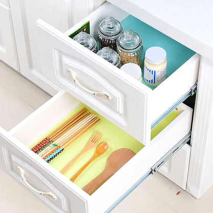 Silicone world Reusable Cabinet Mat Drawer Mat Shelf Liners Moisture-Proof Waterproof Dust Anti-Slip Fridge Kitchen Table Pad