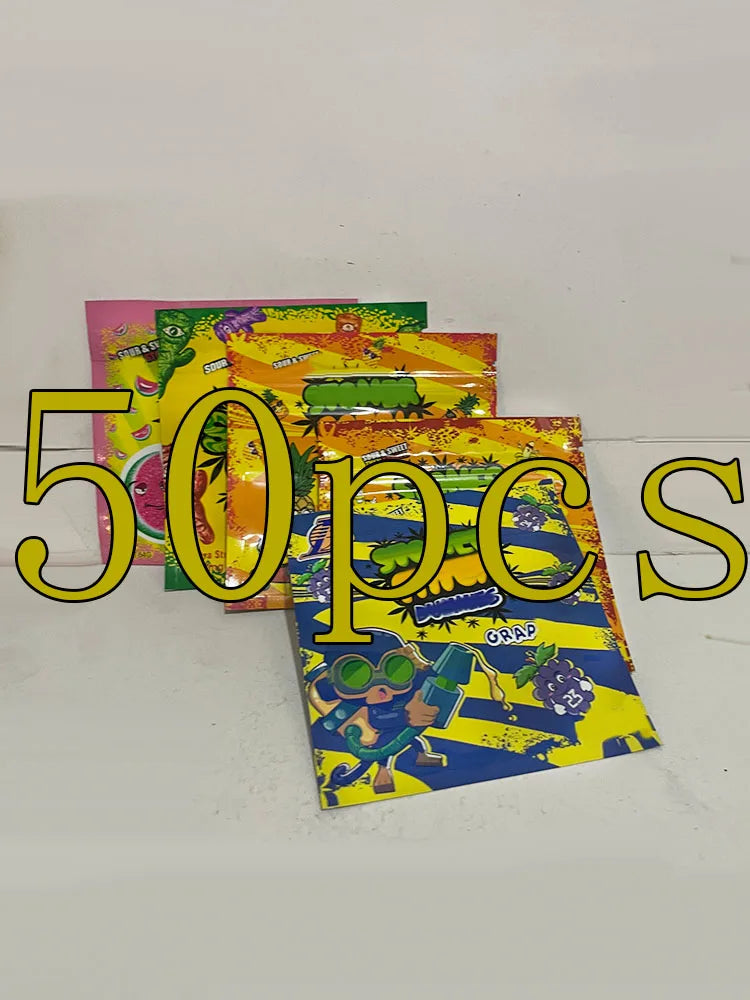 50pcs Food Packing Reusable Plastic Zip Shut Bag Pouches Cartoon Candy Jewelry Zip Lock Sealing Packaging Bags