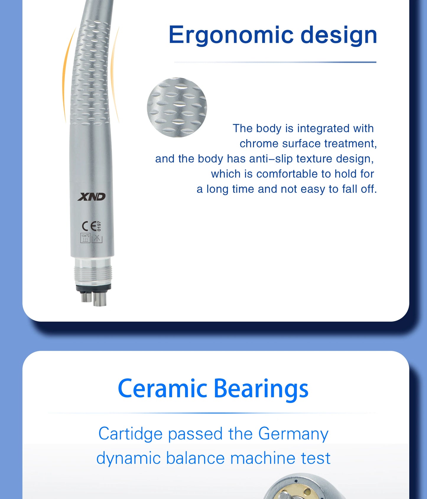 XND Dental 5 SMT LED Light Air Turbine High Speed Handpiece with 5 Water Spray Shadowless 2/4 Holes Teeth Drill Dental Supply