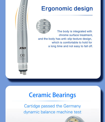 XND Dental 5 SMT LED Light Air Turbine High Speed Handpiece with 5 Water Spray Shadowless 2/4 Holes Teeth Drill Dental Supply