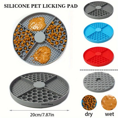 Dog Feeding Mat Silicone Cat Slow Feeder Bowls with Suction Cup Slow Feeding Pad Dog Licking Pad Anxiety-relieving Utensils