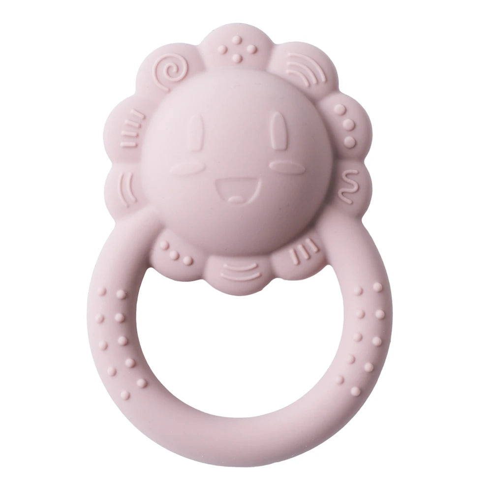 Baby Toys Silicone Teether Food Grade Rattle Toys Baby 0-12 Months Sensory Toys Silicone Lion Hand Bell Silicone Teething Rattle
