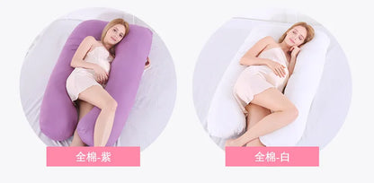 Materbity Pillow for Women Cotton Color Matching Removable Washable U-shaped Waist Support Cushion Pillow Maternity Body Pillow