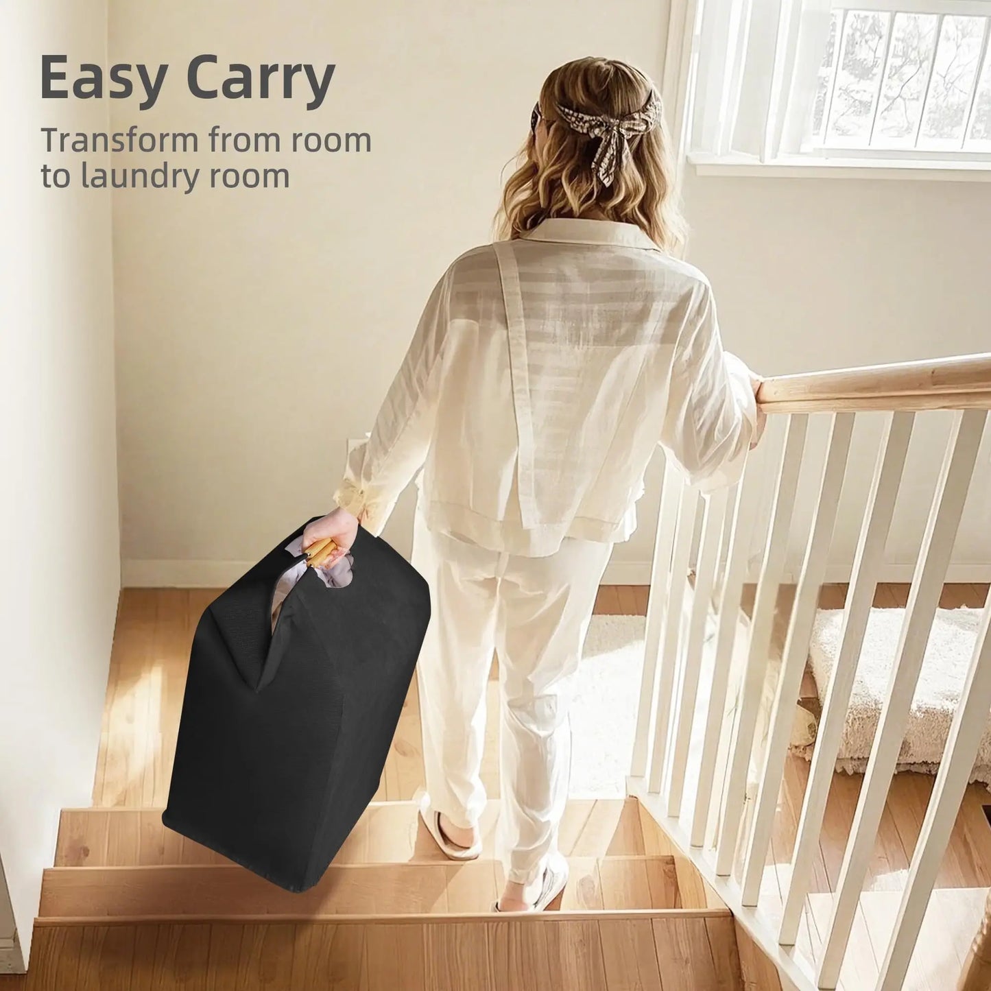 Extra-Large Laundry Hamper with Handles Freestanding Tall Dirty Clothes Basket for Bedroom Bathroom Dorm Laundry Baskets