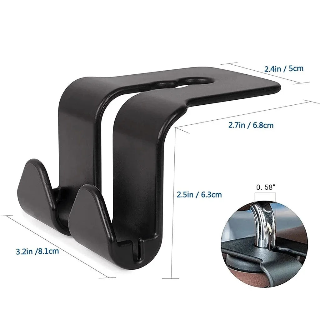 Upgrade Double Head Hooks Car Rear Seat Hanging Holder Interior Hook Organizer Back Seats Headrest Hanger Hook Car Accessories