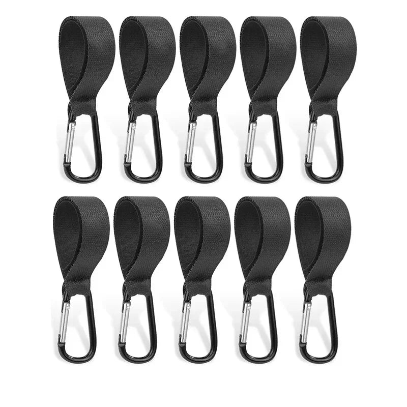 1-10Pcs Baby Stroller Hooks Clip Multifunctional Organizer Clasp Hook And Loop Baby Stroller Hanging Hook Storage Accessories