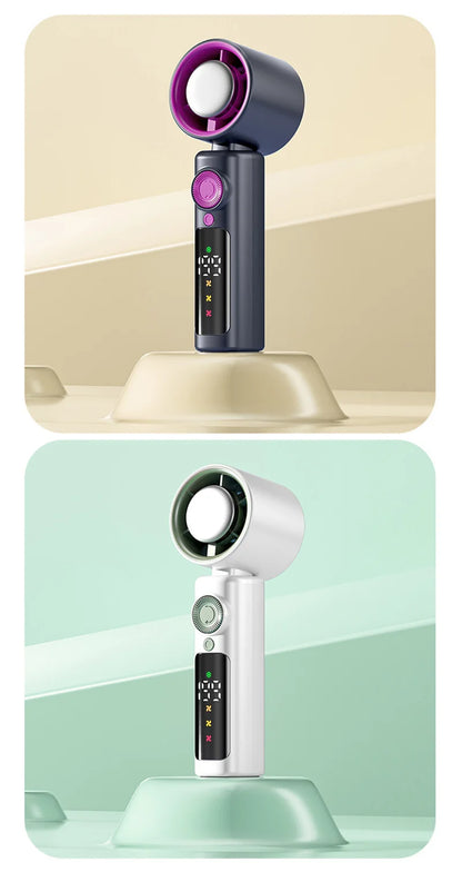 Electric Fan Handheld Fan 199 Gears High Speed Semiconductor Cooling Handheld Fan Mini Portable Folding USB Small Fan