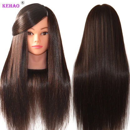 85%Real Hair Doll Head For Hairstyle Hairdressing Professional Mannequin Head Styling To Practice Hot Curl Iron Straighten