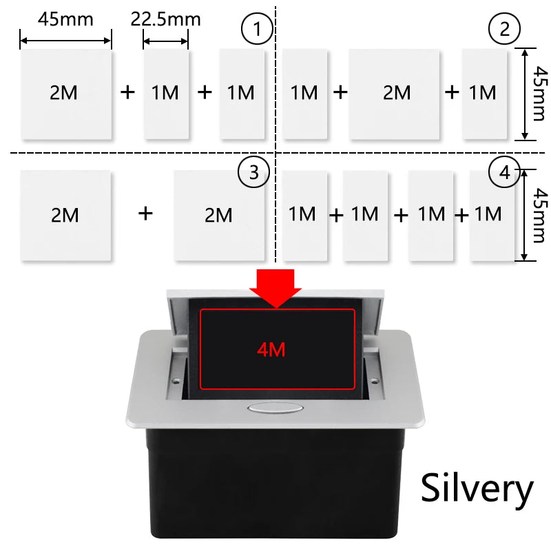 Hidden Desktop Pop-Up Socket DIY Multifunctional USB Type-C Outlet For Meeting Room Office Electrical Switch Countertops Plug