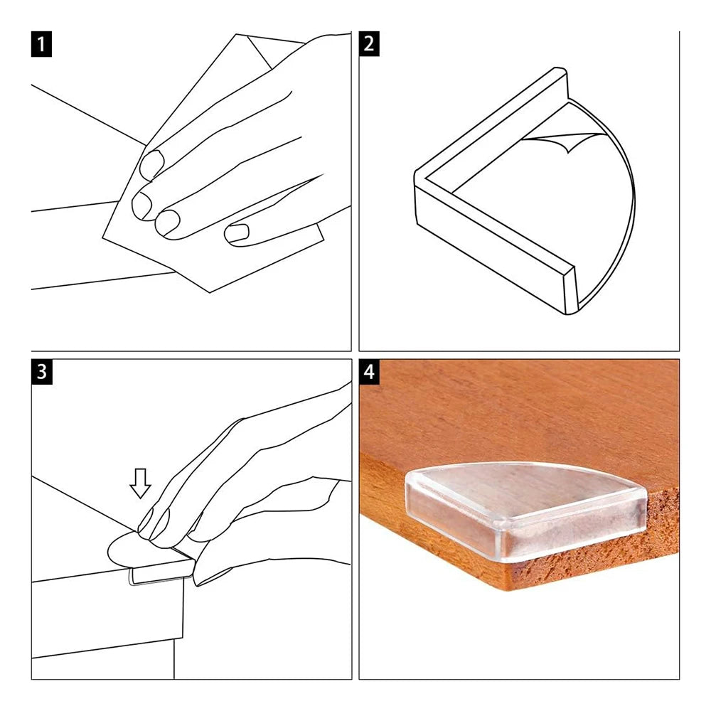 Safety corner guards, 8-piece protective corners, soft table corner protectors for children, suitable for children's furniture,