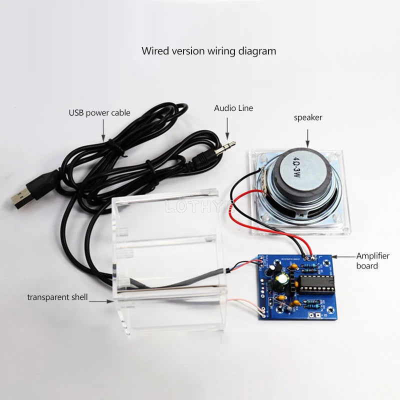 Mini Bluetooth Speaker Making Kit Small Audio Parts Electronic DIY Power Amplifier Mobile Speaker Electronic Kit Soldering