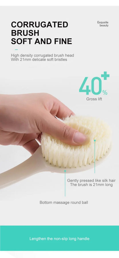 Bath Artifact of Bath BrushBack Belt with Bath Flower Ball Brush for Rub Bath Towel Long Handle Rub Mud Soft Hair Bath Brush