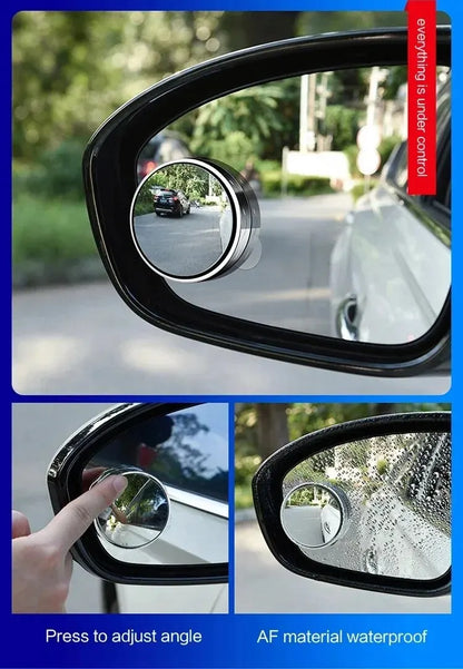 Car Blind Spot Rear View Mirror Wide Angle 360 Degree Adjustable Small Round Mirror Car Reverse Auxiliary Rearview Convex Mirror