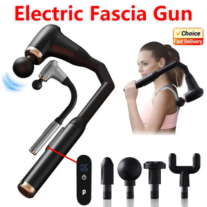 Portable Deep Tissue Massage Gun with U-Shaped Handle for Neck Back Shoulder Leg Pain Relief Home Gym Travel Use