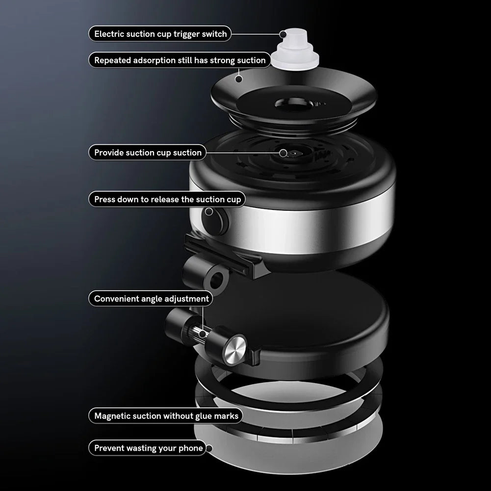 Magnetic Suction Cup Phone Mount Universal Car Phone Holder 360° Adjustable Lazy Phone Bracket For Navigation Live Stream