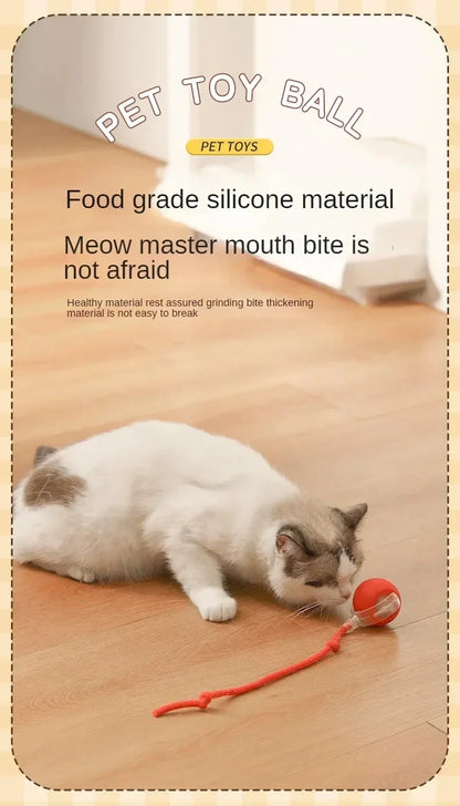 Interactive Dog Toys Rechargeable Pet Interactive Toys Electric Cats Ball Automatic Rolling Fake Tail Ball Dog Cats Toy