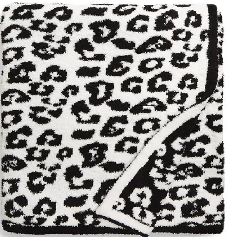 Super Soft Leopard Print Blanket, Warn Knitted Fleece Blanket, Sofa Nap Lightweight Blanket