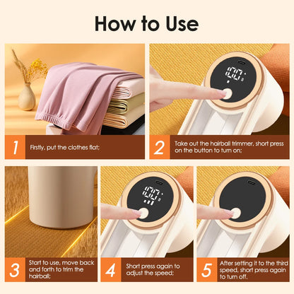 ﻿  Lint Remover for Clothing 3 Speeds LED Digital Electric Pellet Fluff Remover  Rechargeable Fuzz Fabric Shaver Sweater Hair