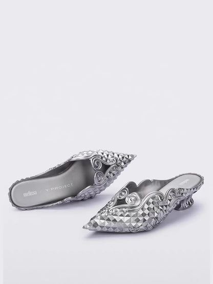 Women Sandals 2025 Spring Melissa Woman Slingback Shoes Fashion Ladies High Heels Elegant Med Heel Pointed Toe Slip on Sandal