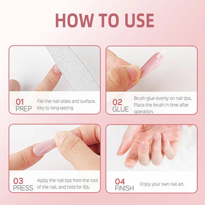 7g Fast-dry Nail Glue Super Strong Adhesive False Nail Glue With Brush Acrylic Nail Tips Rhinestones Sticky Nail Art Bond Glue