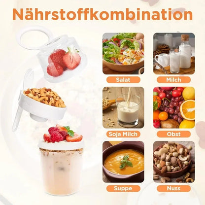 Salad Cup Breakfast Cups Portable Food Storage Bento Box Oatmeal Cereal Nut Yogurt Container Set with Fork for School