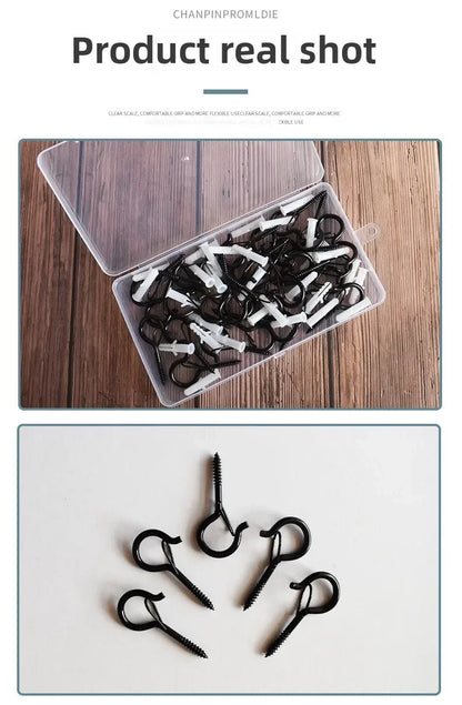 Hook screw, wall expansion screw hook, metal spring buckle hook Q-shaped spring hook screw hook
